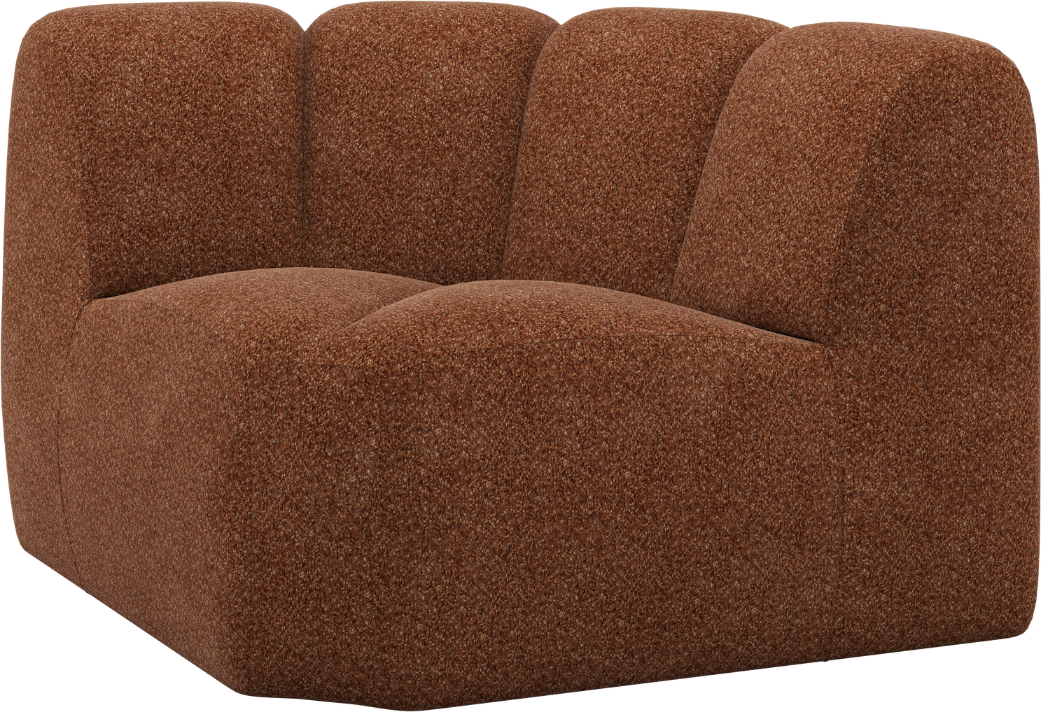 Modulsofa Hjørnemodul Woood Mojo Rustbrun Chenille 100 Polyester Blød Voluminøs Struktur Intensivt Brug