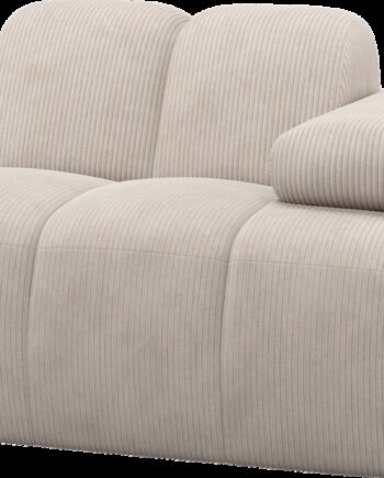 Modulsofa   Loungestol Woood Mojo  -personers Modul Armlæn Højre Ecru Ribstof H74xb124xd97 Cm