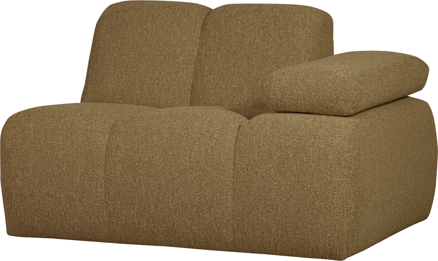 Modulsofa Sofamodul Woood Mojo  -personers Modul Højre  Bouclé Gul Brun Melange  100  Polyester