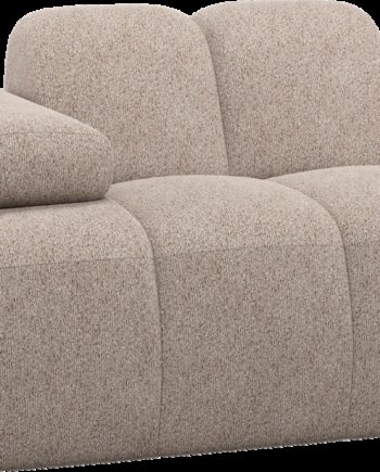 Modulsofa   Sofamodul Woood Mojo  -personers Modul Venstre Armlæn Chenille Mørk Sand B124xd97 Cm