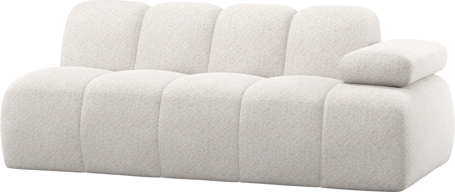 Modulsofa Woood Mojo  -personers Armlæn Højre Ecru Chenillestof B204 Cm