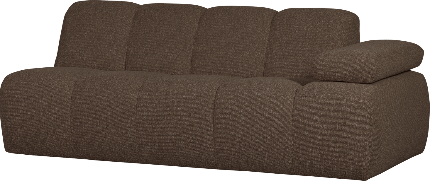 Modulsofa Woood Mojo  -personers Modul Armlæn Højre  Brun Melange Slidstærk Bouclé B204 Cm