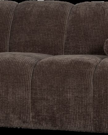 Modulsofa Woood Mojo    -personers Modul Højre  Brun Rib Jacquard  Velouragtig Overflade  Justerbart Armlæn  Slidstærkt Polyester