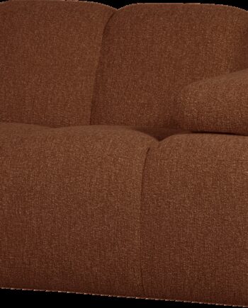 Modulsofa Woood Mojo  -personers Modul Med Armlæn Højre  Rustbrun Melange Bouclé  124x97 Cm