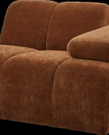 Modulsofa Woood Mojo  -personers Sofamodul  Armlæn Højre Rustbrun Ribstof 100  Polyester