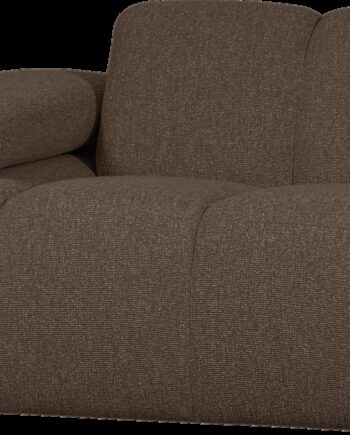 Modulsofa Woood Mojo  -personers Sofamodul  Bouclé Brun Melange  Fast Polstring  Manuelt Armlæn Venstre  124 Cm