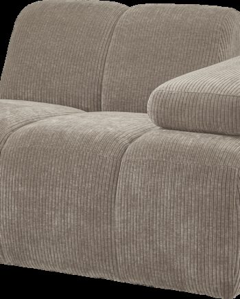 Modulsofa Woood Mojo  -personers Sofamodul Højre Armlæn  Justerbart  Ribstof 100  Polyester Mørk Sand Jacquardvævet