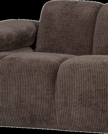 Modulsofa Woood Mojo  -personers Sofamodul  Venstre Armlæn  Brun Ribstof  124 Cm