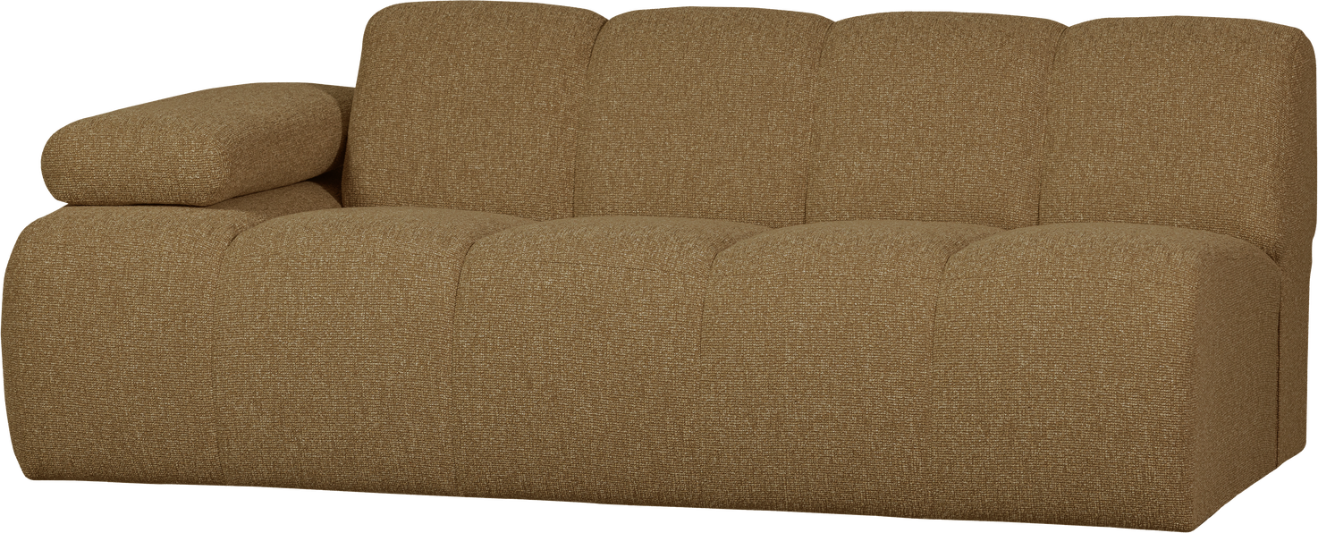 Modulsofa Woood Mojo -personers Sofamodul Venstrevendt Armlæn Bouclé 100 Polyester Gul Brun Melange 204x97 Cm