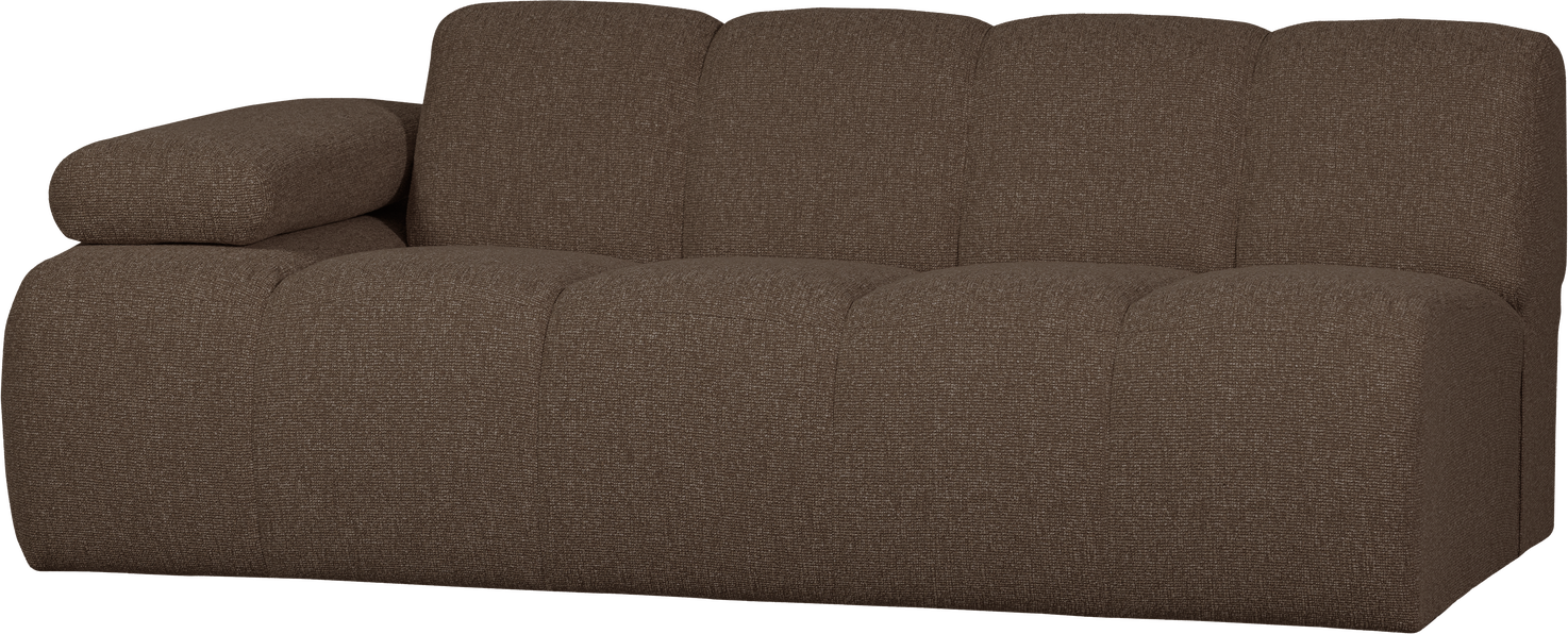 Modulsofa Woood Mojo  -personers Sofamodul  Venstrevendt Armlæn  204 Cm  Brun Melange Bouclé