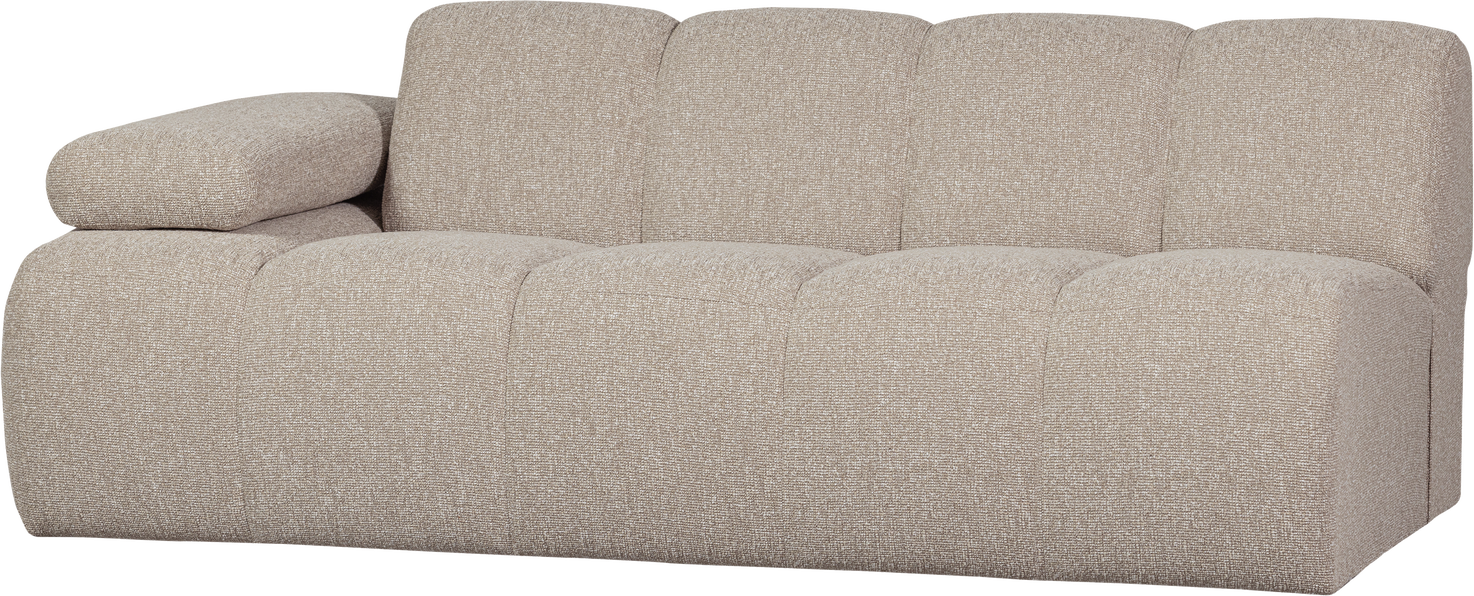 Modulsofa Woood Mojo  -personers Sofamodul Venstrevendt Justerbart Armlæn Beige Melange Bouclé