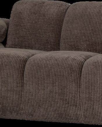 Modulsofa Woood Mojo    -personers Sofamodul Venstrevendt Med Justerbare Armlæn Brun Rib Jacquard 100  Polyester B164 Cm