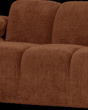 Modulsofa Woood Mojo    -personers Venstrevendt Armlæn  Rustbrun Fløjlsagtig Ribstof  164 Cm