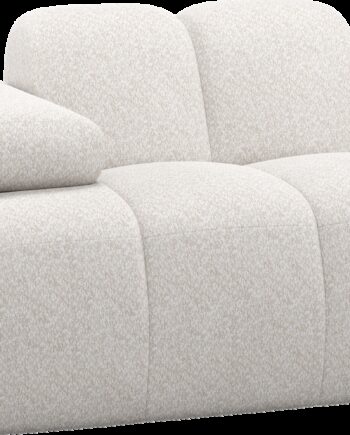 Modulsofa-element Woood Mojo  -personers Sofamodul Venstre Armlæn  Chenille Ecru  H74xb124xd97 Cm