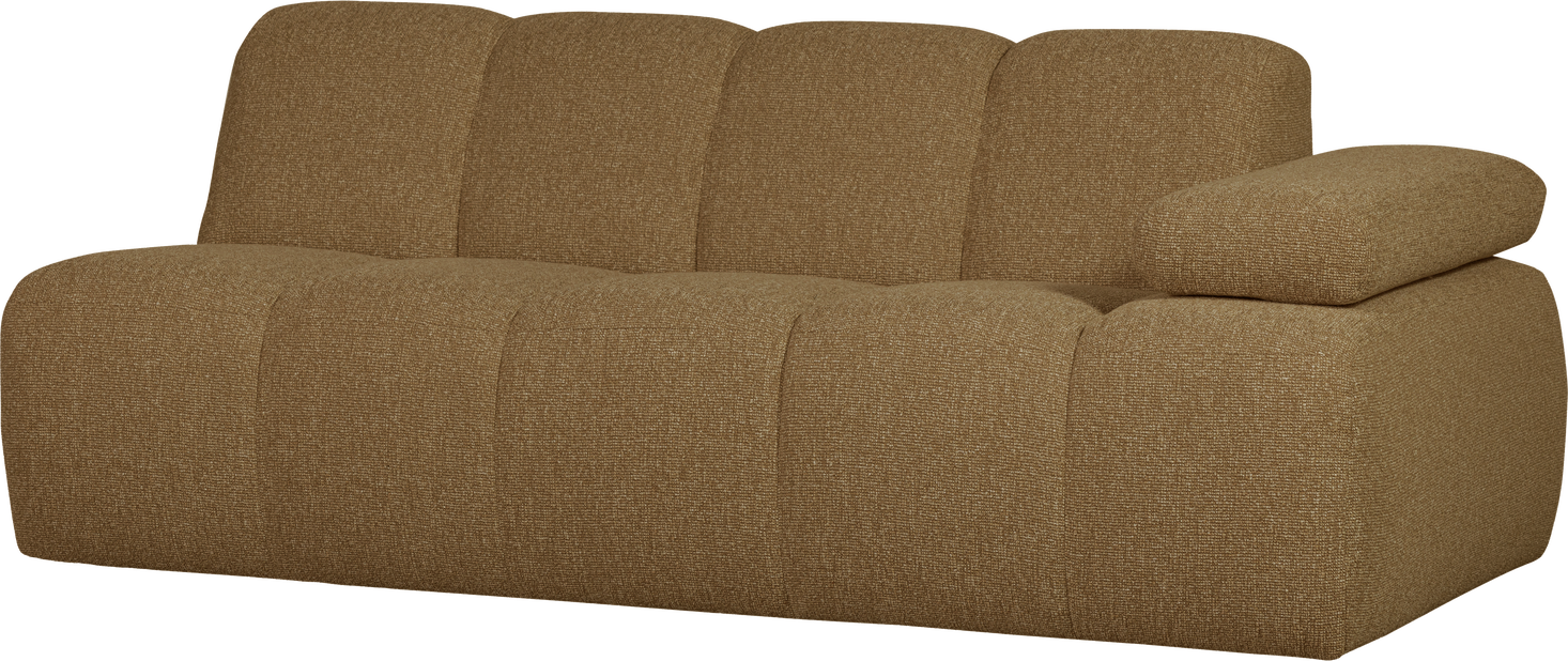 Modulsofa  -personers Woood Mojo  Formstabil Bouclé Gul Brun Melange  Manuelt Justerbart Højre Armlæn  204 Cm Bred
