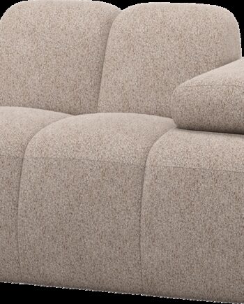 Modulsofaelement Woood Mojo  -siddeelement  Armlæn Højre  Valley   Chenille Mørk Sand  B124 D97 H74 Cm