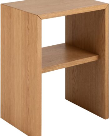 Natbord Sengebord Signature Arvik  Egefiner Natur Med Pu-lak  åben Hylde  H60   B45   D35 Cm
