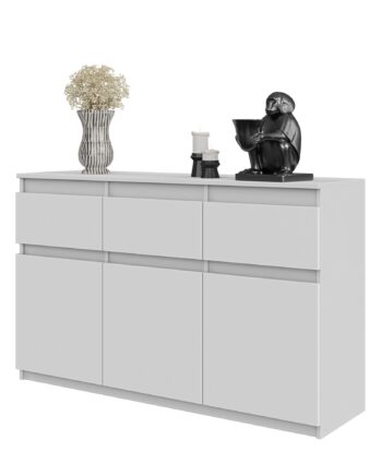 Noah Kommode Med   Skuffer Mat Hvid  H75cm B120cm D35cm