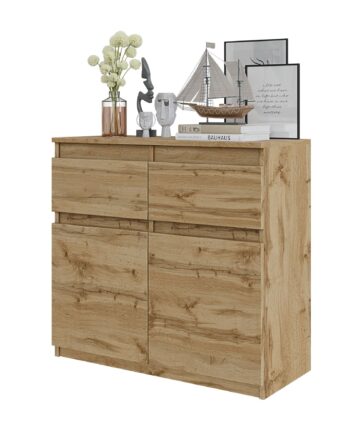 Noah Kommode Med   Skuffer Naturfarvet H75cm B80cm D35cm