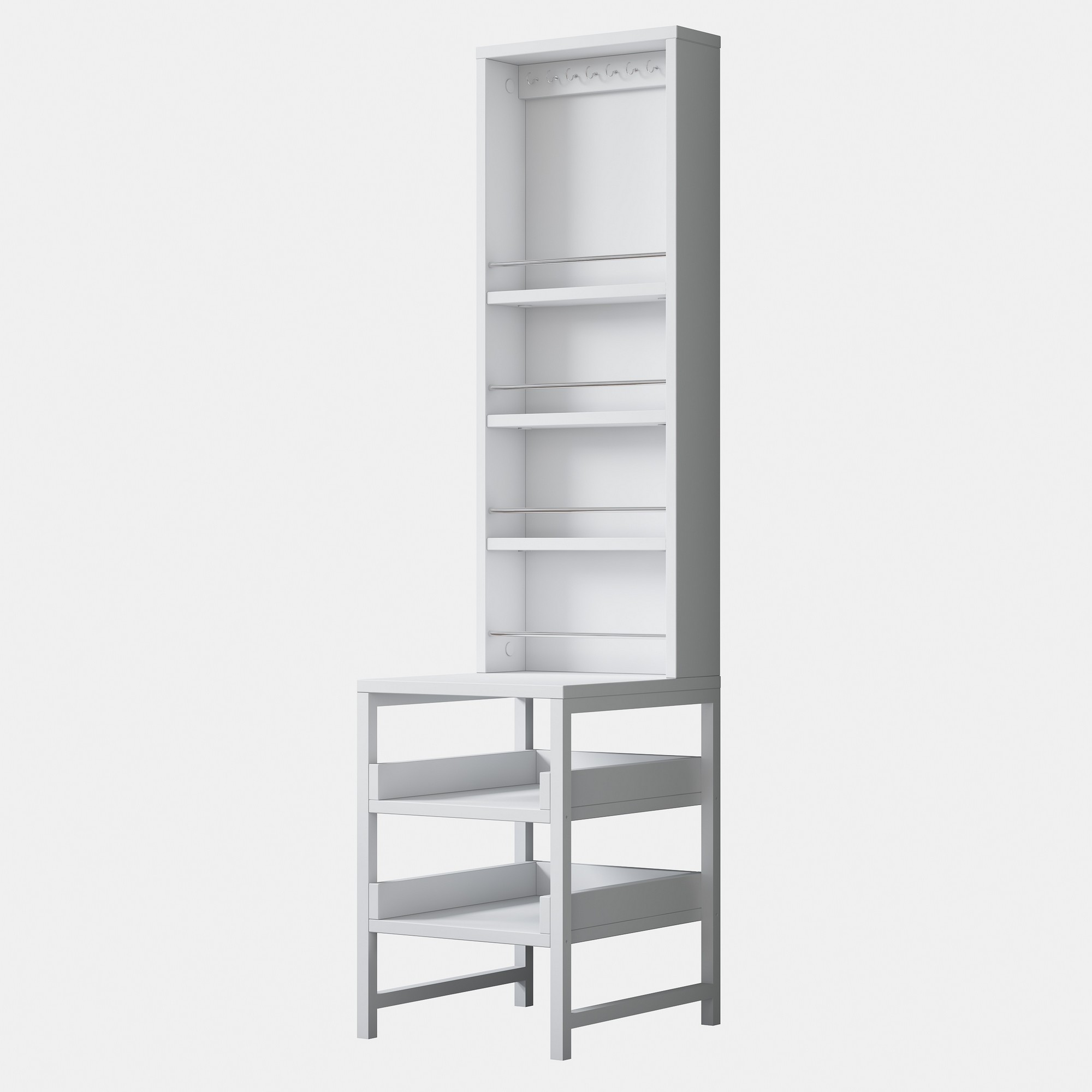 Nordvärk Bj147 3860 Makeup Bord       Hylder Og Kroge Hvid Melamin