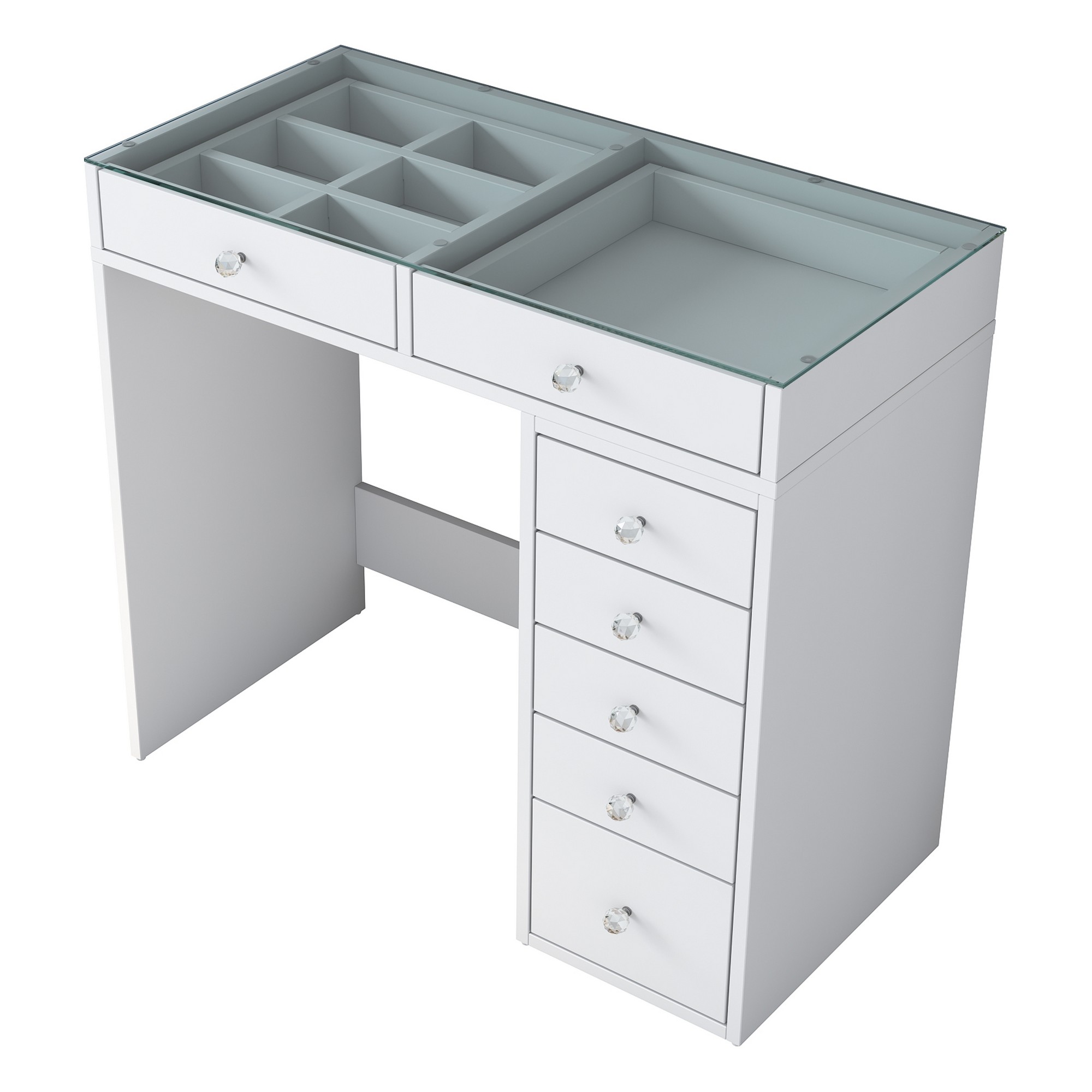 Nordvärk Bj107 Makeup Bord Skuffer Hvid Melamin 90x44