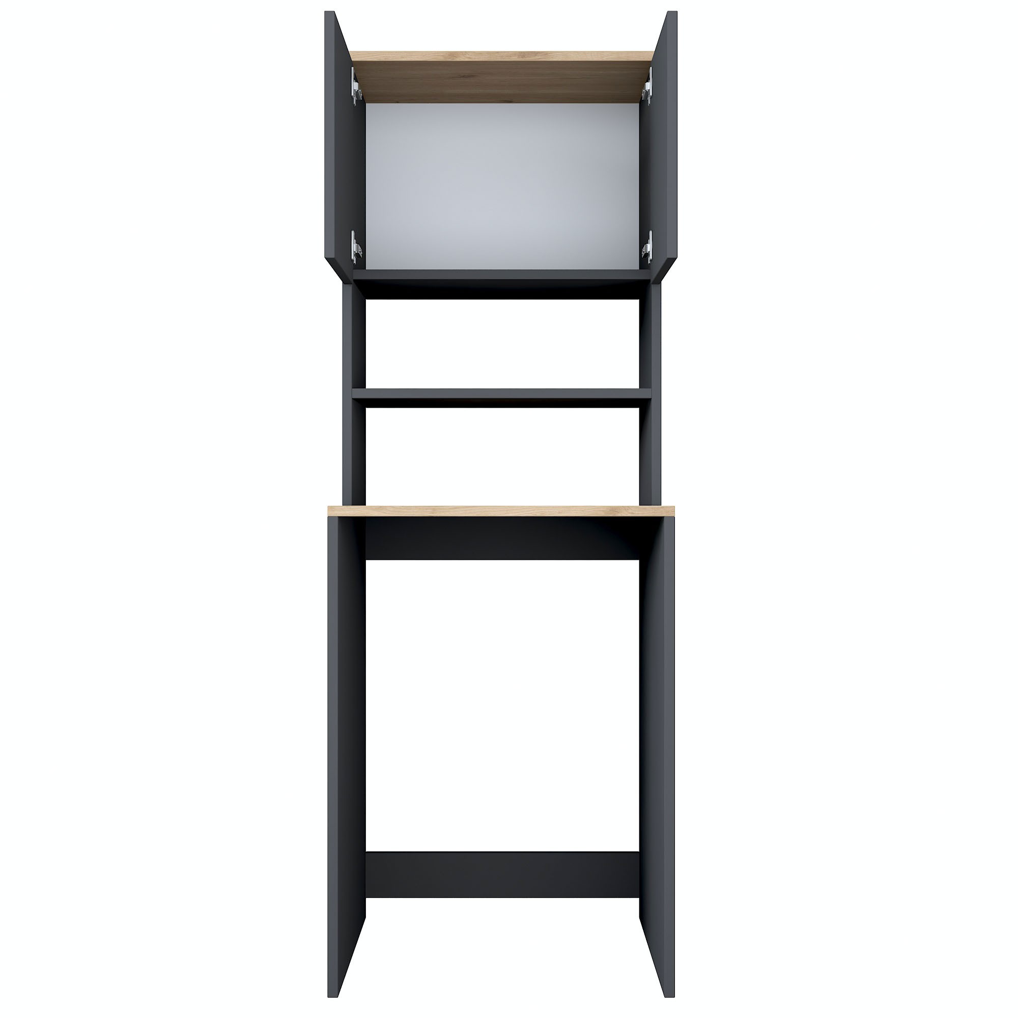 Nordvärk Kd101 2674 Vaskemaskineskab       Låger Og   Hylde Antracit Og Brun Melamin  65x60