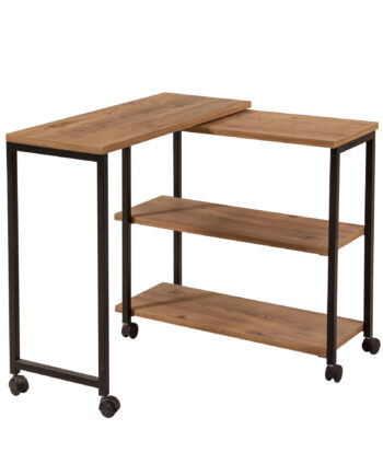 Nordvärk Melin Sidebord       Hylder Og Hjul Atlantic Pine Melamin Og Sort Metal