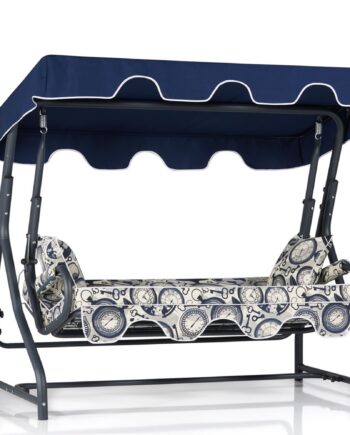 Nordvärk Olea   Udendørs Triple Hængesofa Multifarvet Polyester Stof Og Aluminium