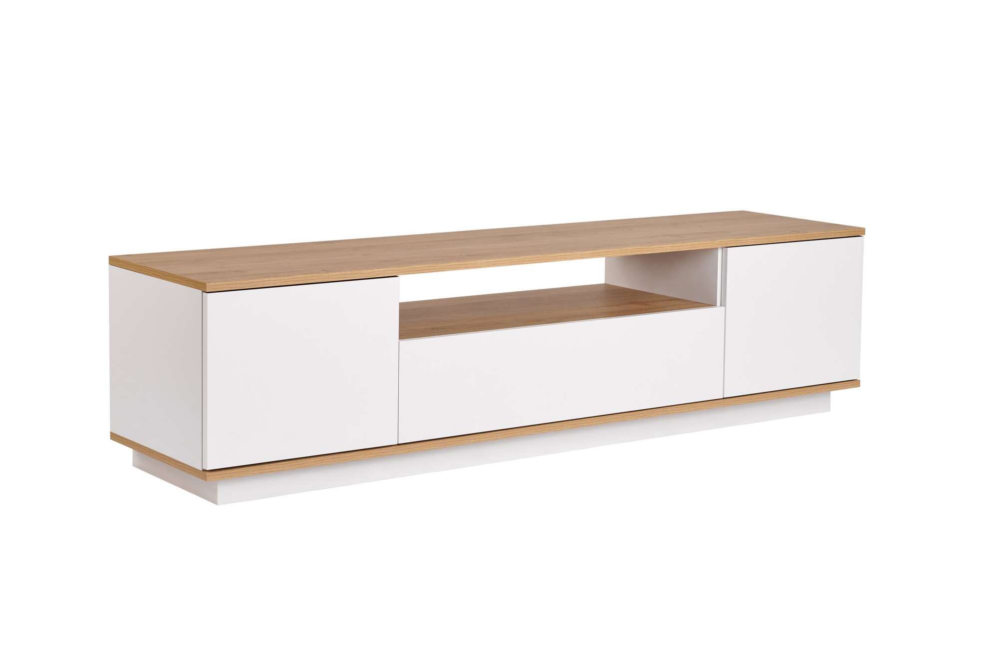 Nordvärk Veramont Tv-bord       Låger    Hylde Hvid Og Cadiz Oak Melamin  180x44