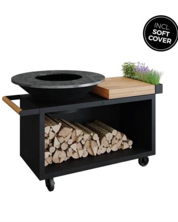 Ofyr Grill Island Black 100 Pro Teak Wood  : Erling Christensen Møbler