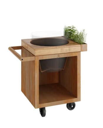 Ofyr Kamado Table Corten 65 Pro Teak Wood Bge  : Erling Christensen Møbler
