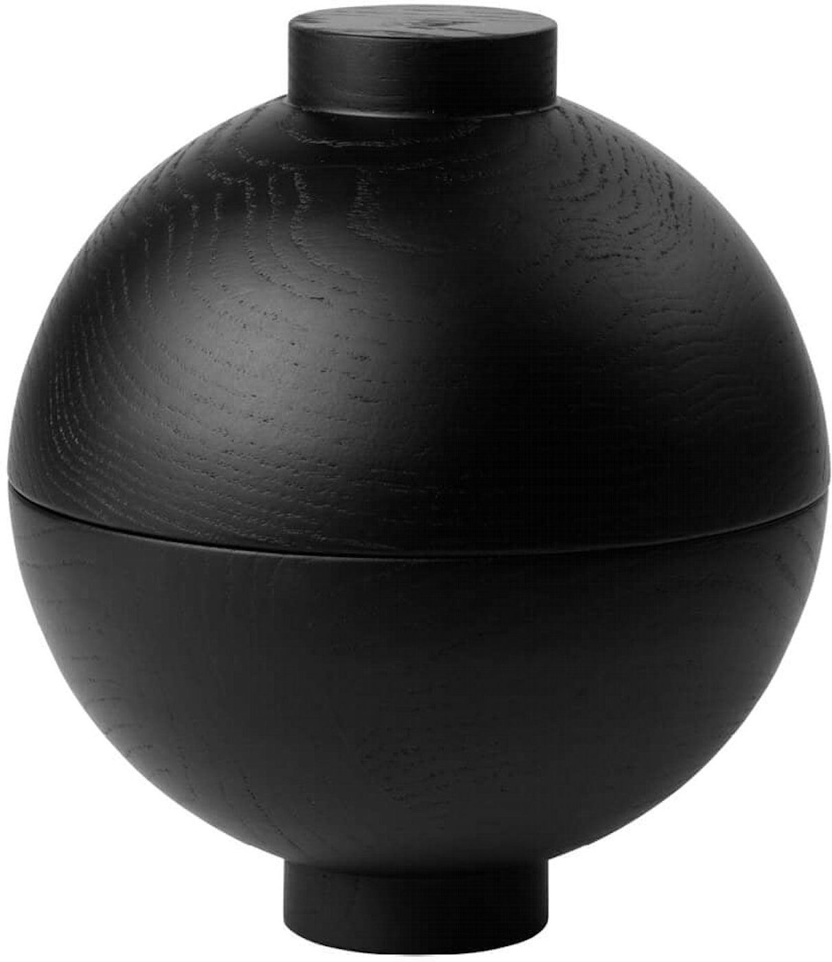 Opbevaringskrukke Og Smykkeskrin Kristina Dam Wooden Sphere ø16   H18 Cm Sort-lakeret Træ