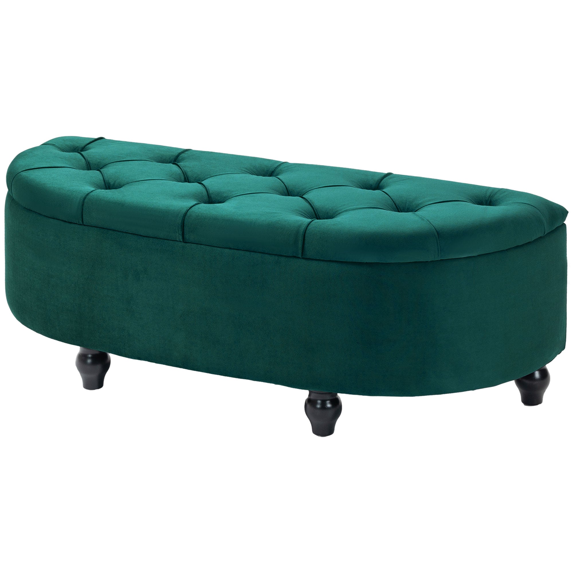 Opbevaringspuf Polstret Softclose-låg Fløjlslook 120 46 42 Cm Mørkegrå