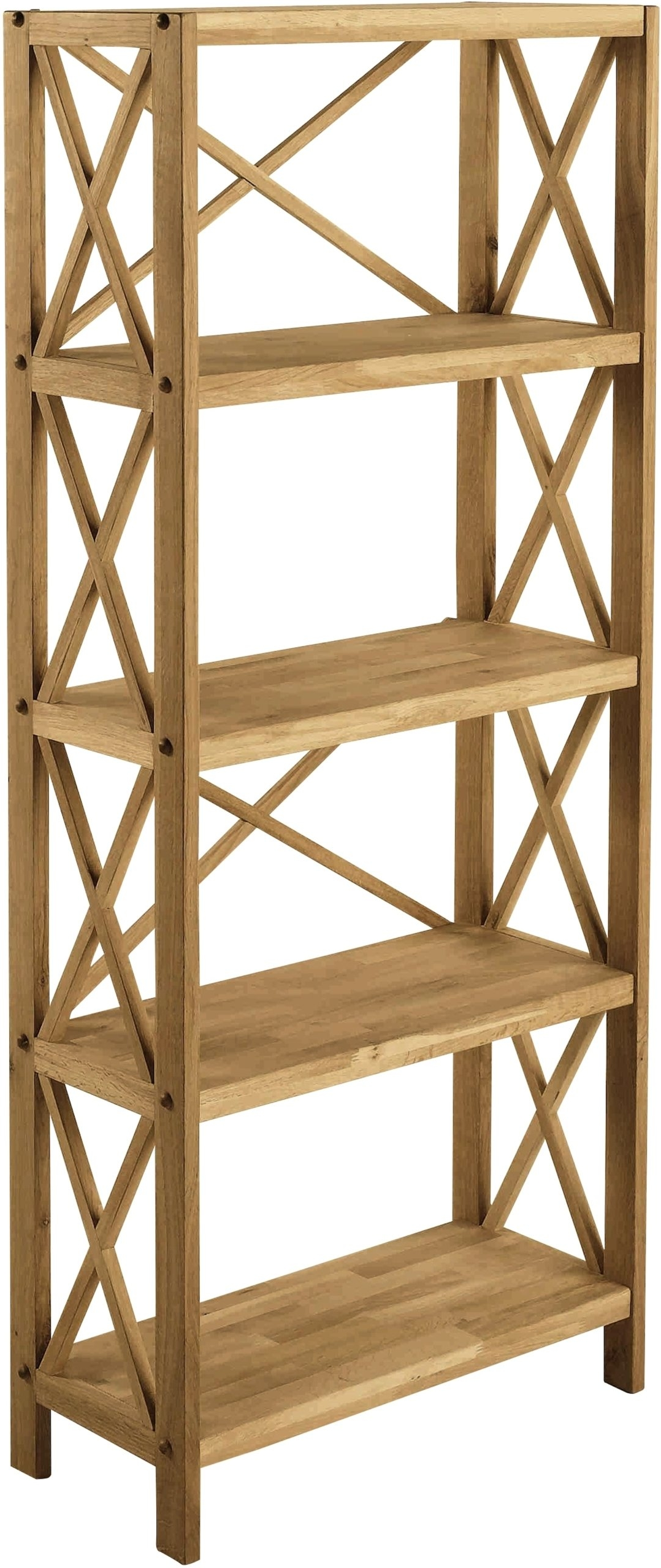 Opbevaringsreol Nordique Design  -shelfs   Massivt Egetræ Med Naturlig Oliefinish    Hylder  H161xb70xd30 Cm