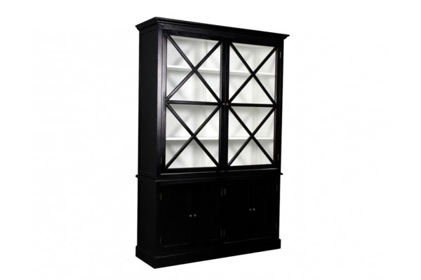Orø Vitrineskab 211x142x46 Cm Sort Hvid