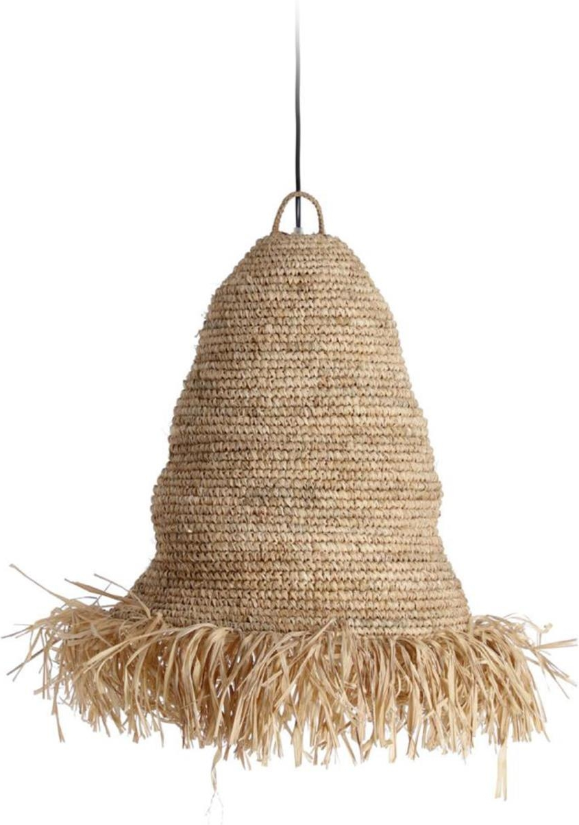 Pendellampe Kave Home Shianne Hængelampe  Håndflettet Raffia Rattan ø42 Natur  Kolonialstil