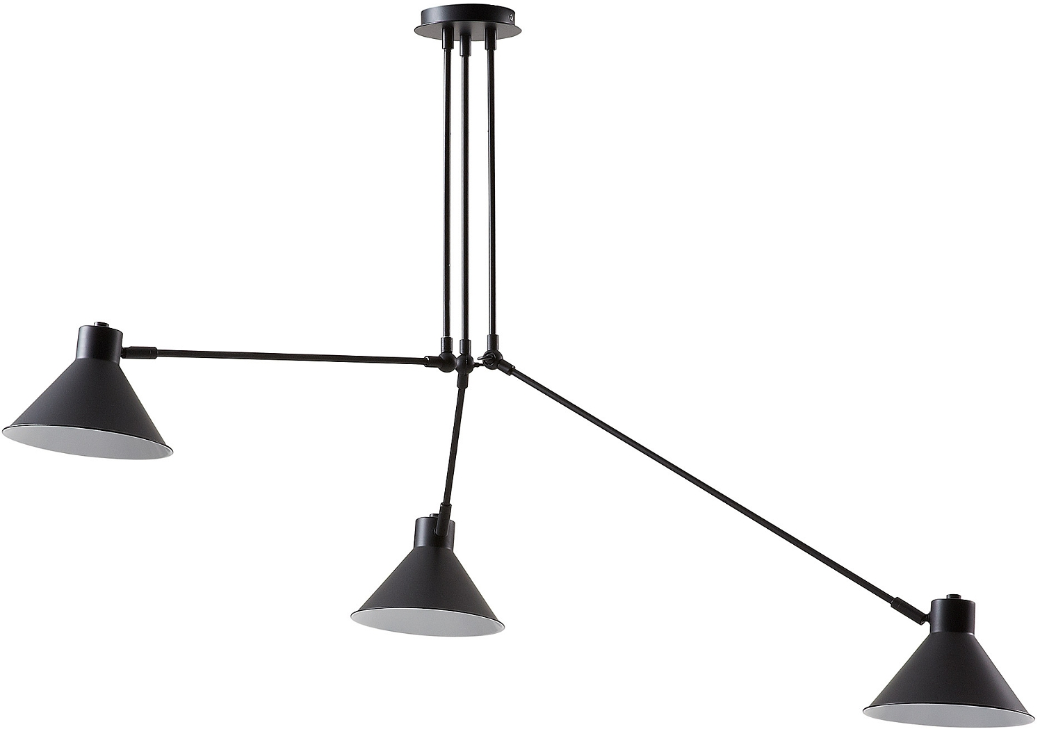 Pendellampe Loftlampe Kave Home Dione ø80   H80 Cm Med   Justerbare Skærme  Sort
