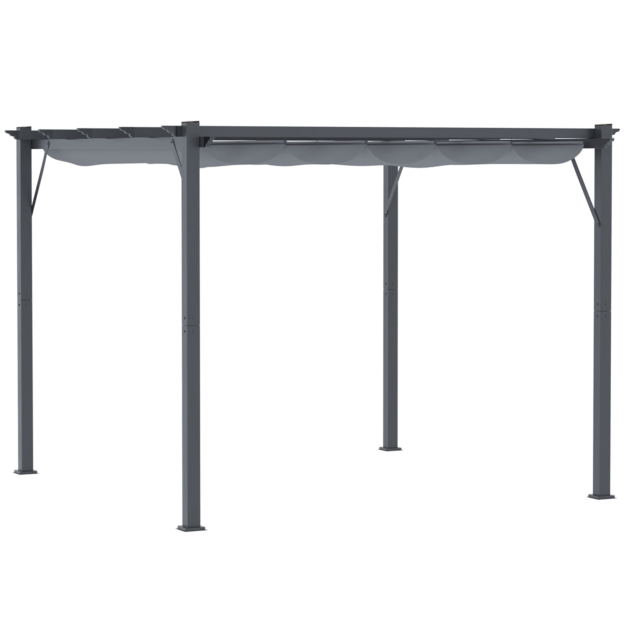 Pergola Pavilion Terrasseoverdækning Med Skydetag Have Aluminium Antracitgrå   Mørkegrå 3x3x2 23