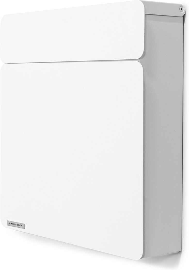 Postkasse Spinder Design Inbox   Hvidt Stål   Vejrbestandig Brevkasse 40ã 39ã 11 Cm