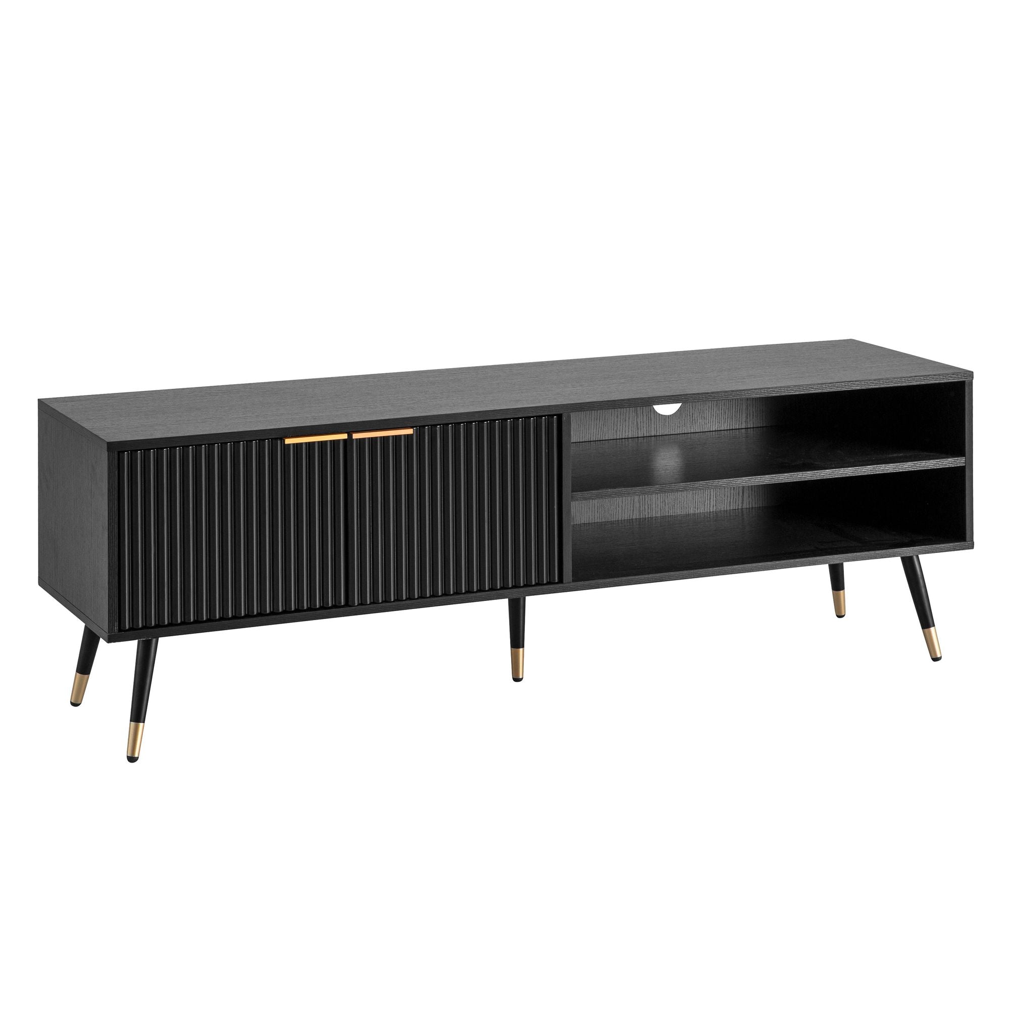 Praktisk Tv-skænk Med God Opbevaringsplads  150x51x39 Cm  Sort