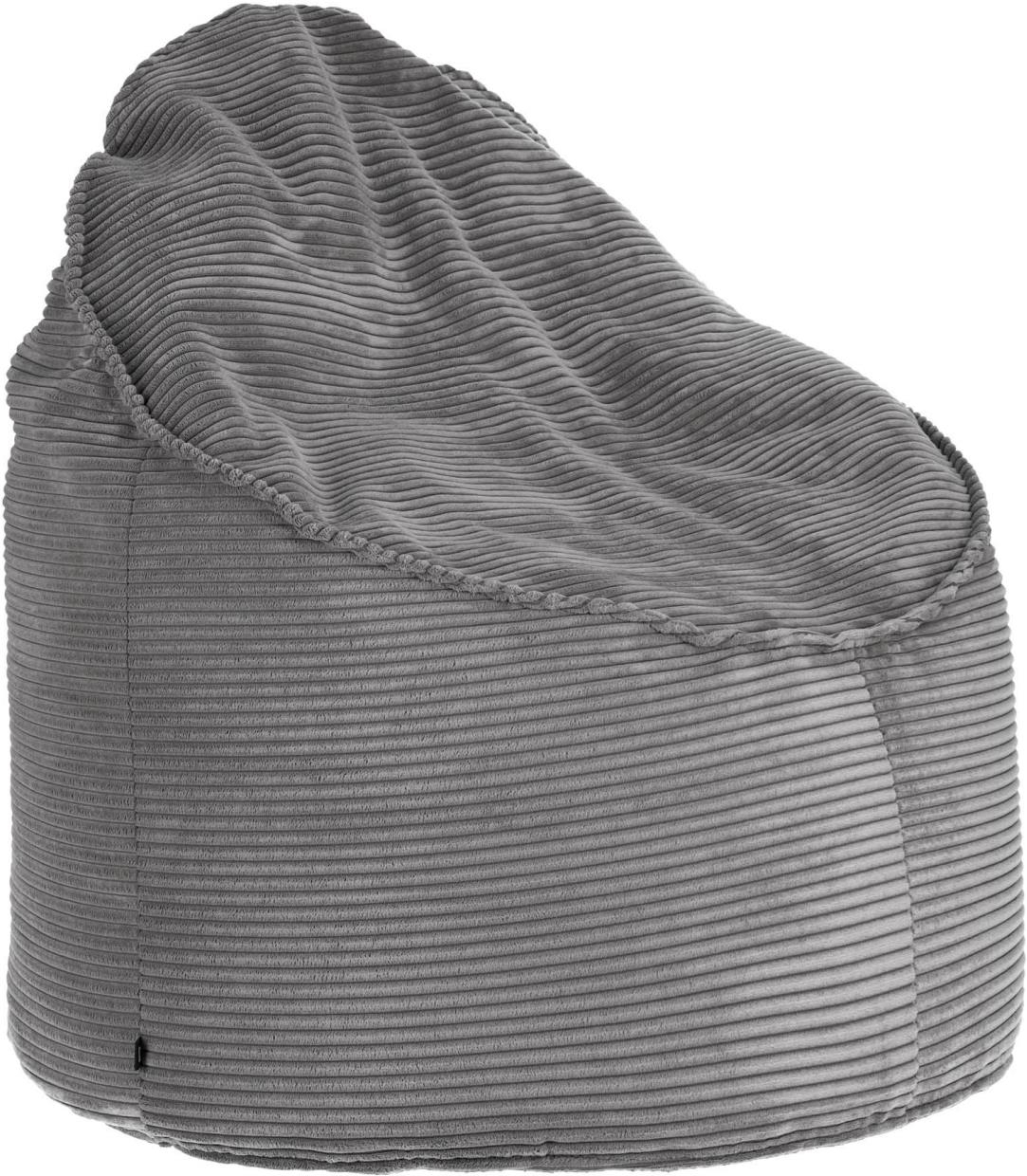 Puf Kave Home Wilma Fløjl Grå   Justerbar Ottoman Fodskammel   Nordisk Moderne Design