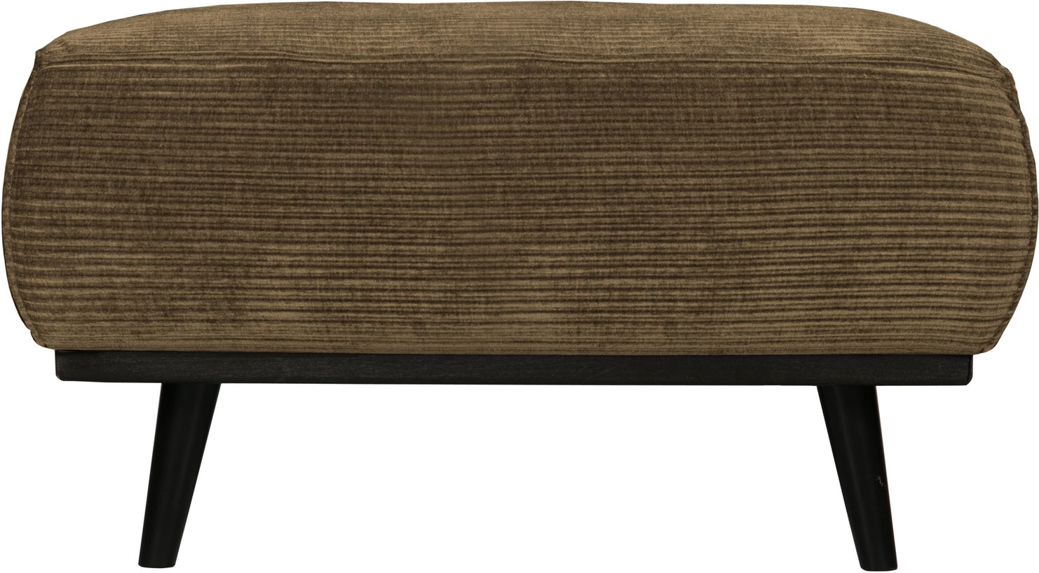 Puf Og Fodskammel Woood Statement Brun Jacquard-ribstof H40 B80 D55 Cm Birketræsben