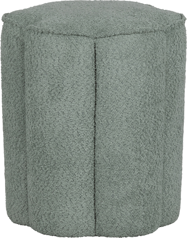 Puf Skammel Woood Ollie   Blød Bouclé ø40xh46 Cm Blå