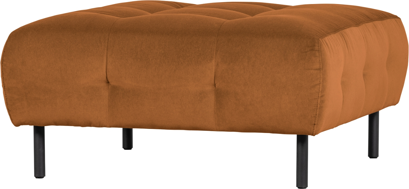 Puf Woood Exclusive Lloyd   Lysebrun Vasket Fløjl Fodskammel Og Opbevaring ø90x45 Cm