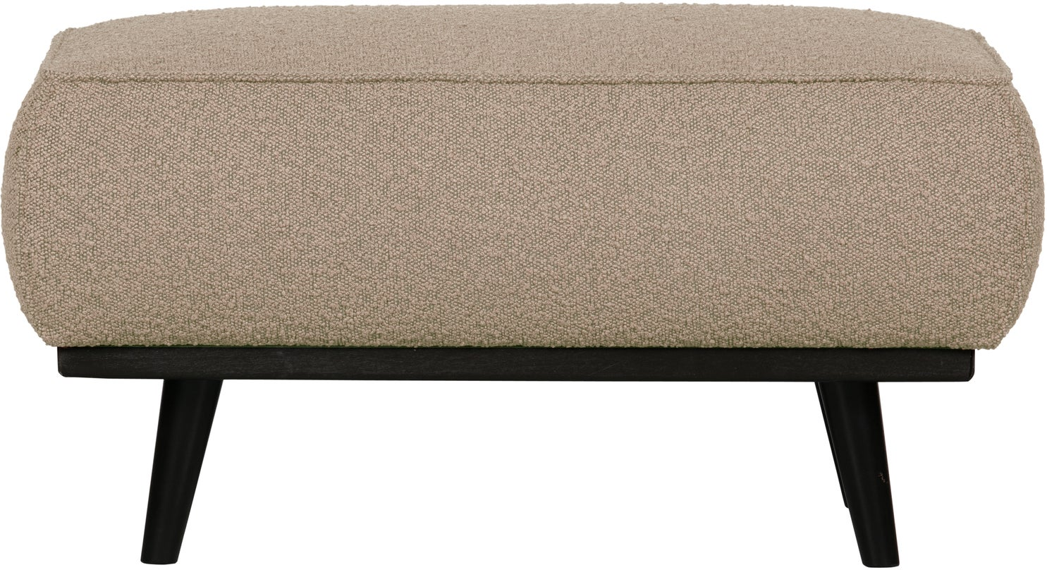 Puf Woood Statement Beige Bouclé Siddepuf Fodskammel H40ã B80ã D55 Cm Polyester Betræk