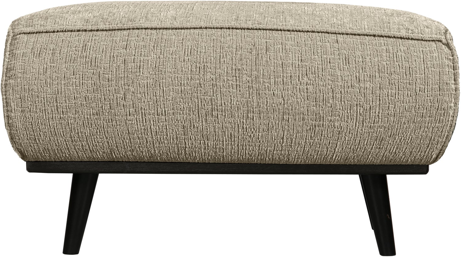 Puf Woood Statement Beige Struktureret Velour Skammel Fodskammel H40xb80xd55 Cm