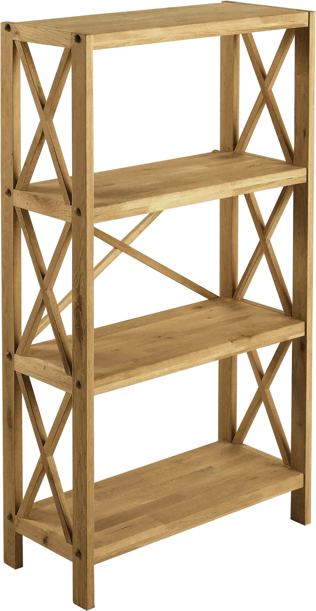 Reol Nordique Design  -shelfs Hyldereol   Massiv Olieret Egetræ    Hylder  Natur  124x70x30 Cm