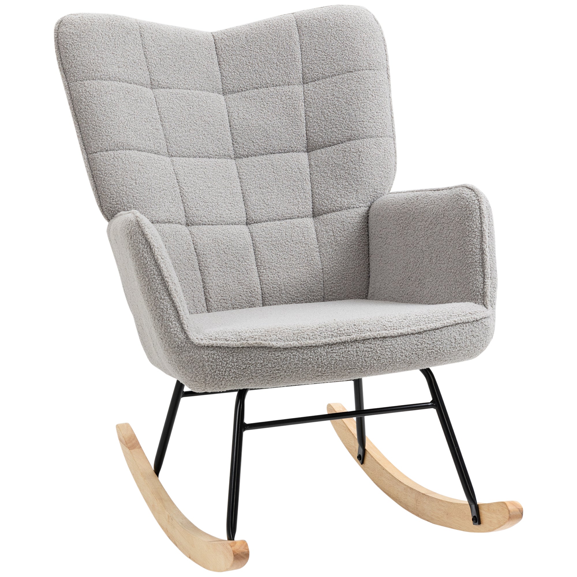 Retro Gyngestol  Massivt Træ  Gyngestol  71 Cm   92 Cm   101 Cm  Lysegrå