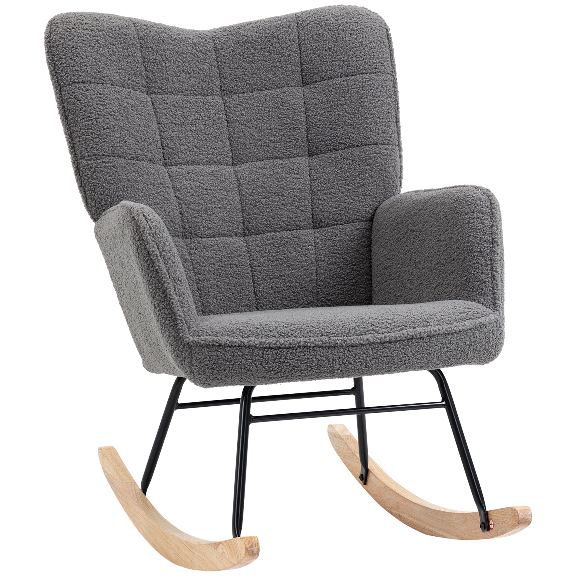 Retro Gyngestol  Massivt Træ  Lænestol  Afslappende Lænestol  98 Cm   71 Cm   101 Cm  Mørkegrå