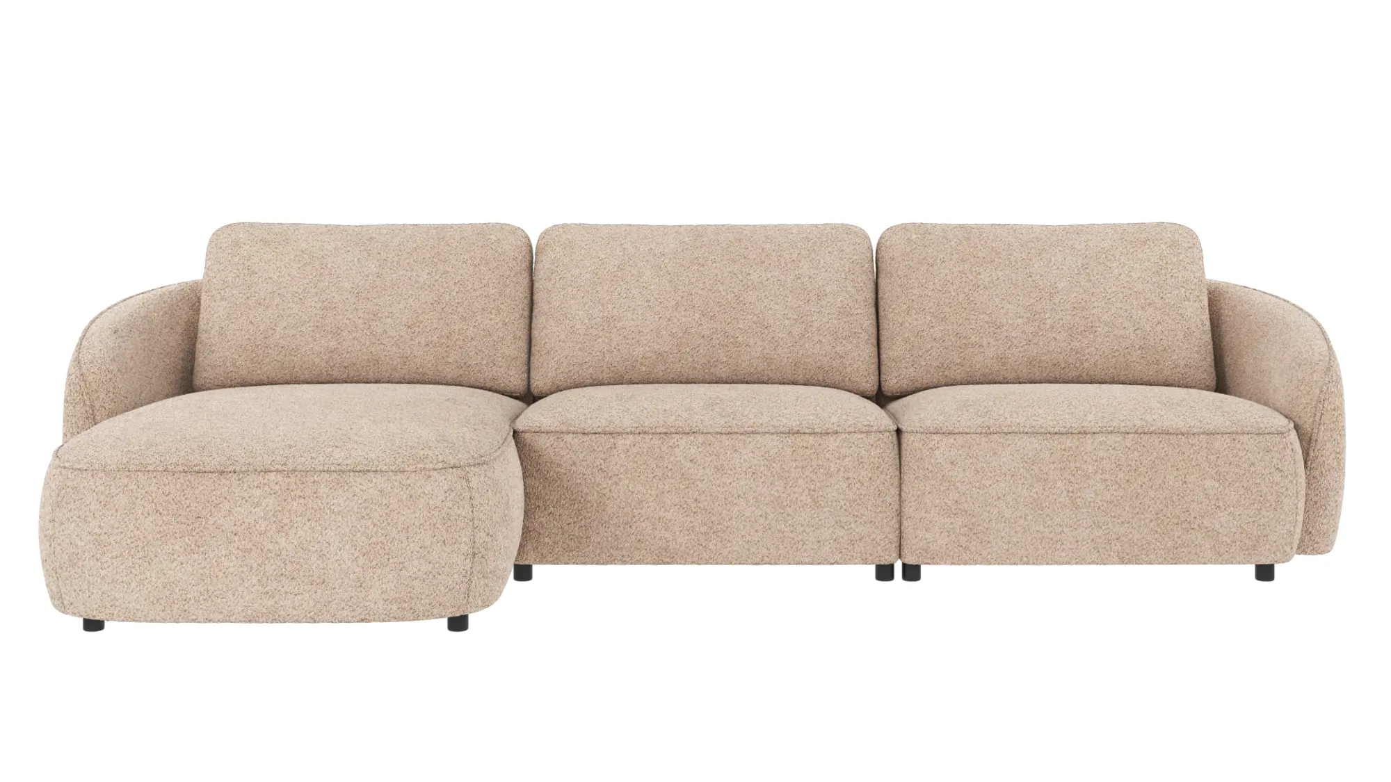 Rowico Norris Per Sofa Chaiselong Lys Beige Polyester Stof Og Sort Plastik